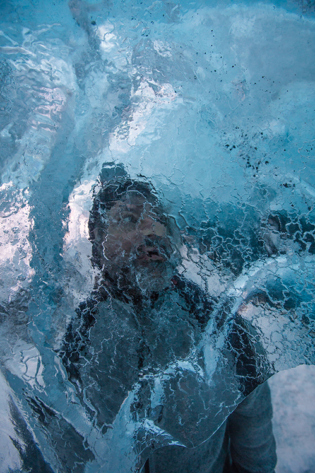 Classical pic of playing troll in ice caves