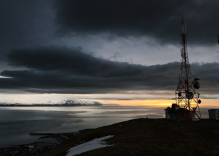 Greenland sea and the town of Husavik