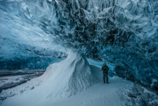 Ice cave inside the glacier