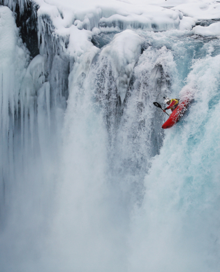 Skyaking in Gulfoss north Iceland